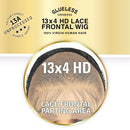Sensationnel 未加工纯天然真人发 13X4 HD蕾丝前发假发 免胶水 13A 波西米亚风 20"&28" - 长卷发造型，不打结
