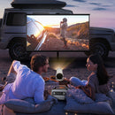 UK Stock White HY300 Smart Projector Android 11.0 H713 Chip WiFi6 Portable Mini Projector 180° Rotatable Bracket 1GB+8GB Home Theater Cinema English Plug 100-240V