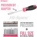 Hi-Spec 钻头套装 58件 粉色工具套装 8伏 USB 电动钻/螺丝刀及家用工具套件。