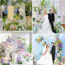 Gold Wedding Arch Backdrop Frame for Party Reusable Balloon Stand for Bridal Shower Birthday Ceremony Garden Decor 6/6.6/7.2FT