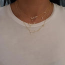 High-value Arabic Custom Name Diamond Necklace With Two Zircon Pendants Personalized Simple Pendant Jewelry Best Gift For Women
