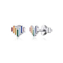 Bamoer Cute Romantic Fairy Elevs Exquisite Stud Earrings for Women Genuine 925 Sterling Silver Rainbow Ear Studs Luxury Jewelry
