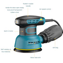300W Electric Sander Machine Random Orbital Polisher Variable Speed Sander with 125mm Sandpaper Car Polishing Machine DIY Tools