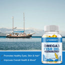 Omega-3 鱼油胶囊 - 富含DHA/EPA - 促进关节、眼睛、皮肤健康，增强免疫力 - 120粒