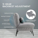 COMHOMA Fabric Sofa Bed 3 Seater Upgraded Frame 5-Gear Back Angle Adjustable Futon Sofa for Living Room