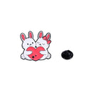 Cute Cartoon Animal Heart Lovers Enamel Brooch Creative Penguin Cat Rabbit Fox Lapel Pin Badge Backpack Clothing Hat Accessories