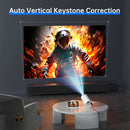 UK Stock White HY300 Smart Projector Android 11.0 H713 Chip WiFi6 Portable Mini Projector 180° Rotatable Bracket 1GB+8GB Home Theater Cinema English Plug 100-240V
