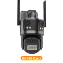 WIFI IP摄像头 6K高清户外三屏云台摄像机 无线4K 8MP AI人形检测 防水安防摄像头 iCSee