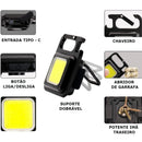 Mini Lanterna Com Led 4 Modos de Luz 4 Funções, Chaveiro portatil e abridor de garrafas