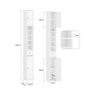 SoBuy BZR34 high cabinet with 5 compartments Bathroom cabinet with 1 drawer and doors bathroom furniture White BHT about 20x180x20cm