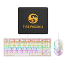 机械键盘套件和游戏鼠标 3200 DPI 有线 ABNT2 灯光 LED RGB 青轴 60% 白色 Be-k1 Luuk Young