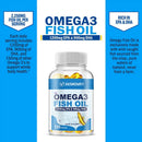 Omega-3 鱼油胶囊 - 富含DHA/EPA - 促进关节、眼睛、皮肤健康，增强免疫力 - 120粒