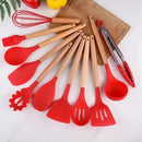 Drop Kit 12 Peças Colher para Cozinha Silicone BPA Antiferrugem Utensílios de Cozinha Jogo de Colher