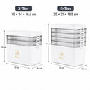 YX Large-Capacity Multi-Tier Stackable Storage Box Practical Portable Home First Aid Emergency Kit with Transparent Lid and Handles Organizer for Pills Crafts Hair Accessories Cosmetics Small Items Kitchen Bathroom Office Dor