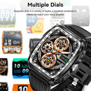 LaNikar New Military Smart Watch for Men1.8'' HD Barrel Screen 50M Waterproof LED Flashlight Fitness Tracker Heart Rate Monitor