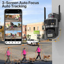 WIFI IP摄像头 6K高清户外三屏云台摄像机 无线4K 8MP AI人形检测 防水安防摄像头 iCSee