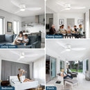 Ceiling Fan with LED Light And Remote Control  Modern Slim Design Energy-saving Decorative Light with Fan Ideal for Bedroom