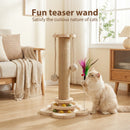 The Cedar Column | Natural Sisal Cat Scratching Post with Play Track
