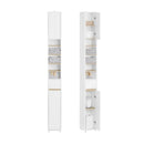 SoBuy BZR34 high cabinet with 5 compartments Bathroom cabinet with 1 drawer and doors bathroom furniture White BHT about 20x180x20cm