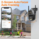 4K 8MP WIFI IP Camera Outdoor Dual Lens Security Camera 4MP Ai Human Detection Security Protection Waterproof Camera PTZ iCsee