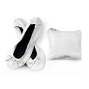 Women's Foldable Portable Ballet Flats Soft Sole Roll Up Slippers Slip OnComfy ancing Flat Shoes for Travel Wedding with Bag