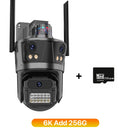 WIFI IP摄像头 6K高清户外三屏云台摄像机 无线4K 8MP AI人形检测 防水安防摄像头 iCSee