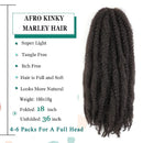18inch Synthetic Yaki Marley Hair Braids Crochet Marley Twist Braiding Hair Extensions for Black Women Afro Kinky Yaki Hair