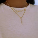 High-value Arabic Custom Name Diamond Necklace With Two Zircon Pendants Personalized Simple Pendant Jewelry Best Gift For Women