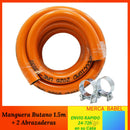 【Pieza or Kit】 1.5m Butane Hose with 2 Clamps, 50 Mbar Butane Head, Butane Gas Regulator Kit with 29 Mbar Safety Valve, Complete Sets or Loose Parts, Universal