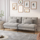 COMHOMA Fabric Sofa Bed 3 Seater Upgraded Frame 5-Gear Back Angle Adjustable Futon Sofa for Living Room
