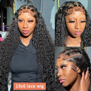 30 40 Inch Kinky Curly Wigs 13x6 HD Lace Front Human Hair Wigs Brazilian 13x4 Deep Wave Lace Frontal Wig 220 Density For Women