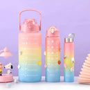 Motivational Squeeze Water Bottle Kit With Stickers 300ML + 900ML + 2000ML