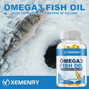 Omega-3 鱼油胶囊 - 富含DHA/EPA - 促进关节、眼睛、皮肤健康，增强免疫力 - 120粒