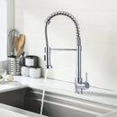 Faucet Spring Pull-Out Sprayer Kitchen Faucets Swivel Nozzle Sink Mixer Taps Hot Cold Water Ceramic Valve Dual-Use Single Holes