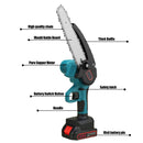 TKKEACE Mini Chainsaw 6 Inch with 2×21V Battery, Powerful Electric Small Portable Chainsaw with Automatic Oiler for Easy Pruning