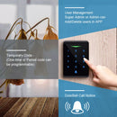 2.4G Wifi Tuya和Smartlife应用背光门禁键盘 IP66防水独立式RFID 125kHZ EM读卡器 Wiegand 26位