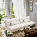 COMHOMA Fabric Sofa Bed 3 Seater Upgraded Frame 5-Gear Back Angle Adjustable Futon Sofa for Living Room