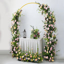 Gold Wedding Arch Backdrop Frame for Party Reusable Balloon Stand for Bridal Shower Birthday Ceremony Garden Decor 6/6.6/7.2FT