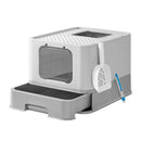 Feandrea Hidden Cat Litter Box, Cat Litter Tray with Hood, Slide-Out Tray, Scoop, Brush, Spacious for Large Cats