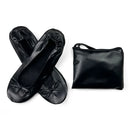 Women's Foldable Portable Ballet Flats Soft Sole Roll Up Slippers Slip OnComfy ancing Flat Shoes for Travel Wedding with Bag