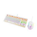 机械键盘套件和游戏鼠标 3200 DPI 有线 ABNT2 灯光 LED RGB 青轴 60% 白色 Be-k1 Luuk Young
