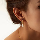 Stainless Steel Gold Plated Earrings Pearl Pendants Women's Earrings Trend Simple Pendant Earrings Party Jewelry 2022