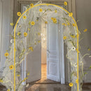 Gold Wedding Arch Backdrop Frame for Party Reusable Balloon Stand for Bridal Shower Birthday Ceremony Garden Decor 6/6.6/7.2FT
