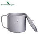 Boundless Voyage Titanium Cup with Lid Folding Handle Outdoor Camping Mug Pot Drinkware 200ml 500ml 750ml 1250ml