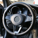 Genuine leather car steering wheel cover wavy lines design universal silica gel liner steering-wheel braid snake skin pattern