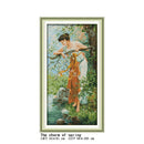Garden picking the flower and smelling flower girl series count and stamping cross stitch 14CT11CT embroidery kit needlework kit