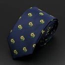 Trendy Design Men's Microfiber Jacquard Necktie Animal Plant Skull Flower Woven Tie Wedding Party Father's Day Birthday Gift