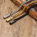 Vnox 6mm Box Chain Bracelets for Men, Basic Punk Stainless Steel Links Wristband, Casual Male Jewelry
