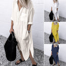 ZANZEA 2023 Retro Printed Shirt Dress Women's SundressAutumn  Casual Long Sleeve Midi Vestidos Female Button Robe
