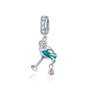 WOSTU 100% 925 Sterling Silver Chocolate Cake Charm Biscuit Candy Bead Enamel Pendant Fit Original Bracelet Necklace Jewelry